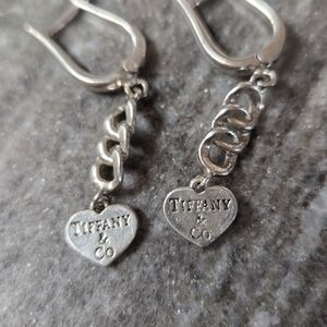 Tiffany & Co. Silver Heart Chain Earrings